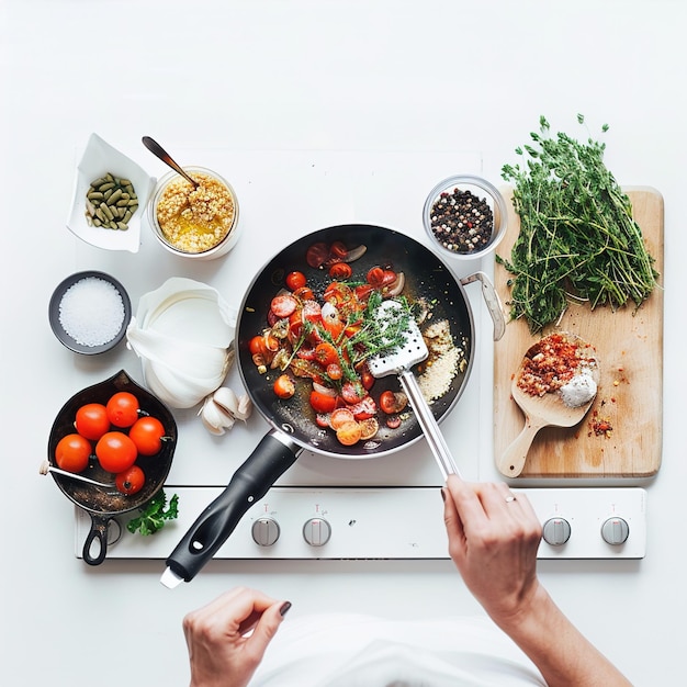 Kucharz pracujący w kuchni